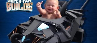 Batman+Superfan+Gets+a+Custom-Made+Batmobile+Baby+Stroller