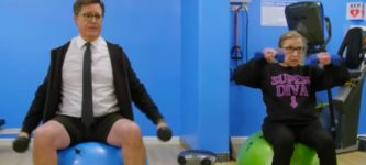 Stephen+Colbert+working+out+with+Ruth+Bader+Ginsburg