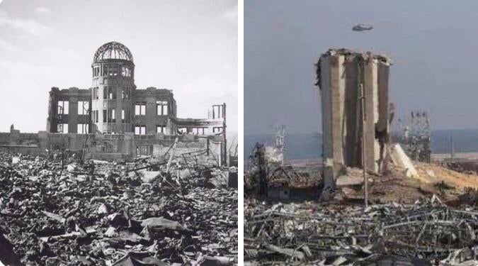 Left%3A+the+only+standing+building+after+the+bomb+in+Hiroshima.+Right%3A+the+only+standing+building+after+the+Beirut+explosion.+Both+were+made+by+Czechs.