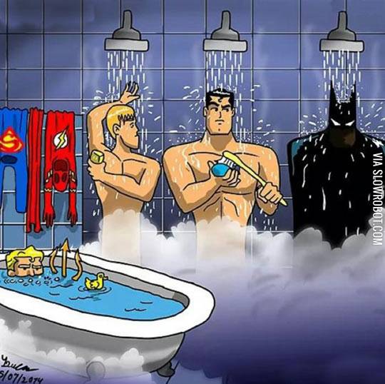 Superheroes+bathing.