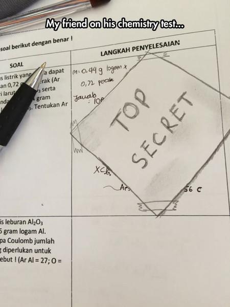 My+Friend+On+His+Chemistry+Test
