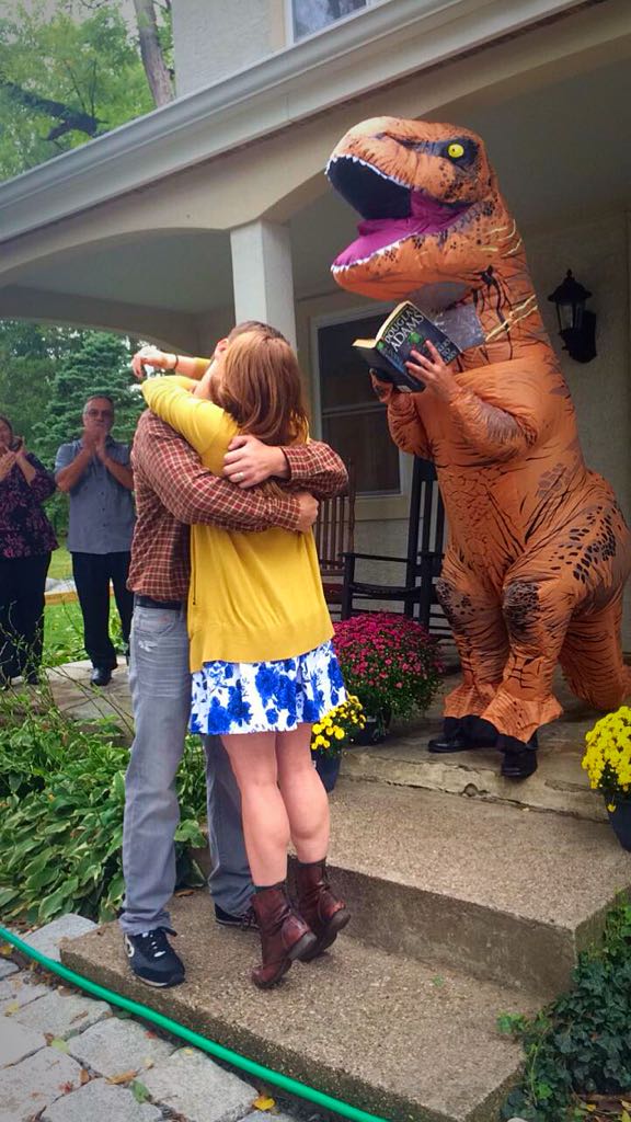 Went+to+the+best+wedding+ever+today.+Officiated+by+a+dinosaur+with+hitchhikers+guide+to+the+galaxy