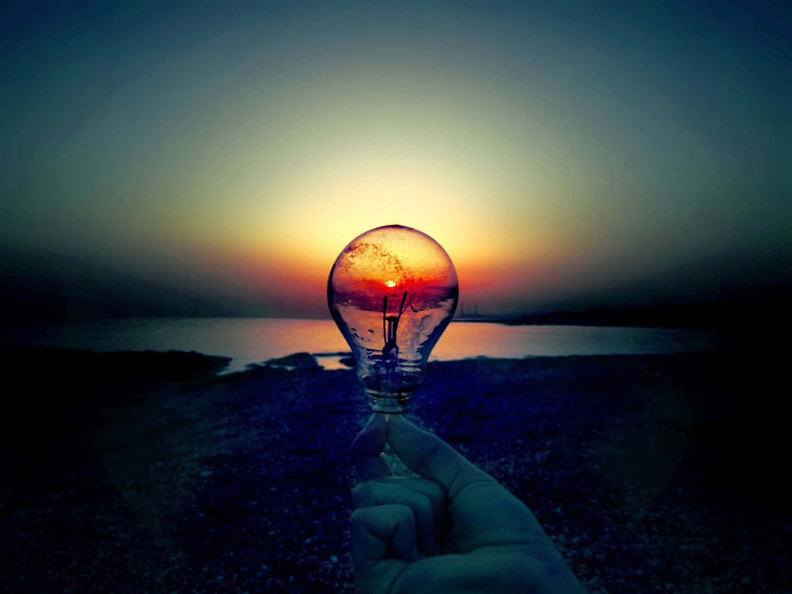Lightbulb+sunset.