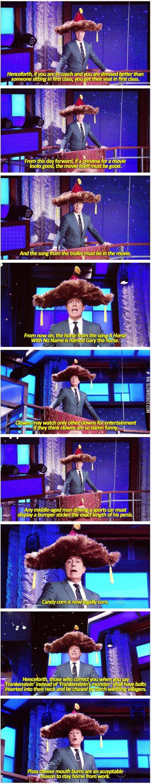 Stephen+Colbert+Issues+New+Proclamations