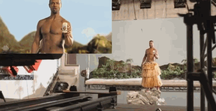 How+the+Old+Spice+commercial+was+filmed.+Practical+effects.