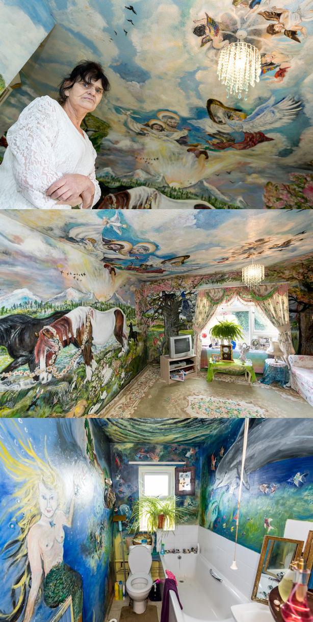 She+spent+the+last+40+years+hand+painting+her+own+version+of+the+Sistine+Chapel+in+her+council+falt+%28Diana+Keys%2C+aged+70%29