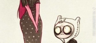 Adventure+Time+in+the+style+of+Tim+Burton.