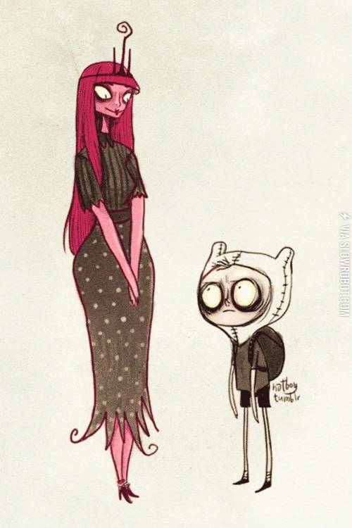 Adventure+Time+in+the+style+of+Tim+Burton.