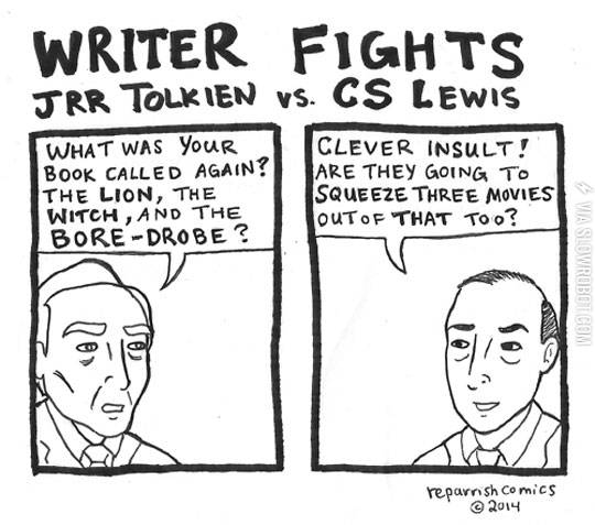 JRR+Tolkien+vs.+CS+Lewis.