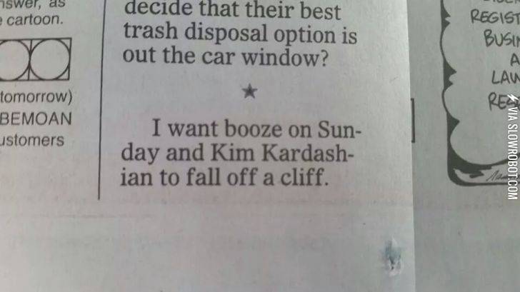 In+the+%26quot%3BLet+It+Out%26quot%3B+section+of+my+local+paper.