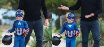 Chris+Pratt+with+his+son+dressed+up+for+Halloween