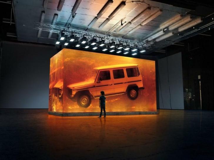 A+real+Mercedes+Benz+G-Class+suspended+in+resin
