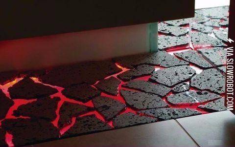 This+floor+designed+to+look+like+a+lava+flow