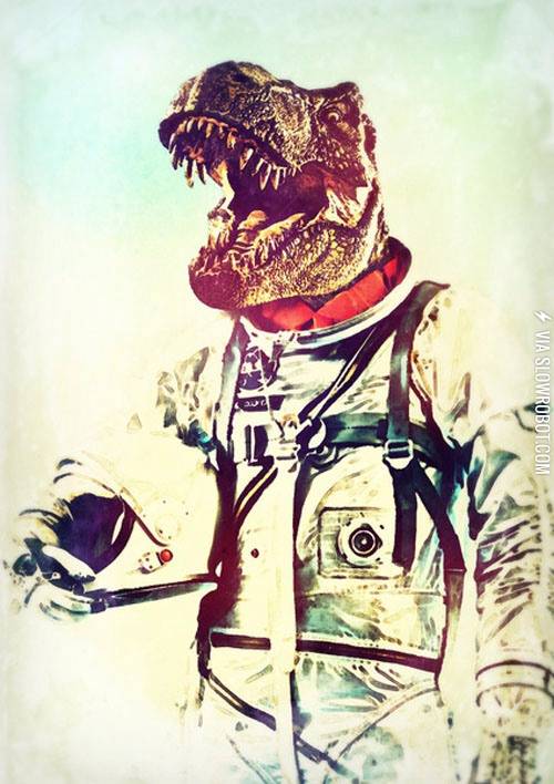 Velociraptor+astronaut