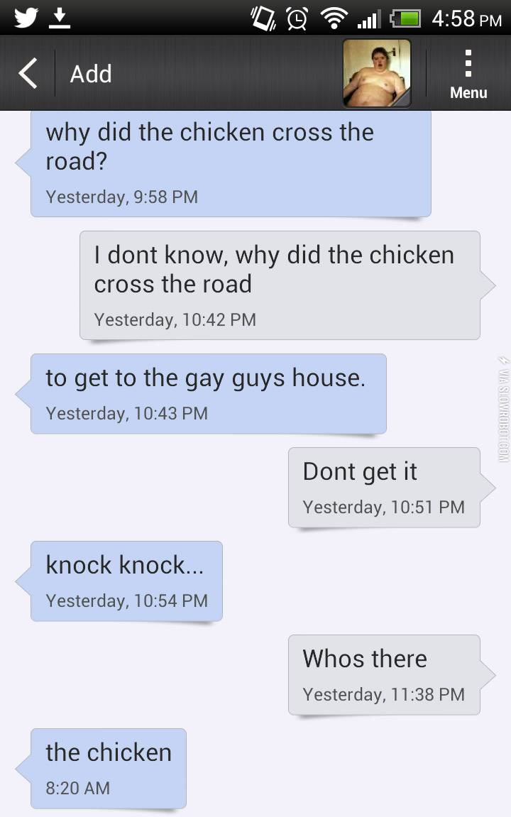 Why+did+the+chicken+cross+the+road%3F