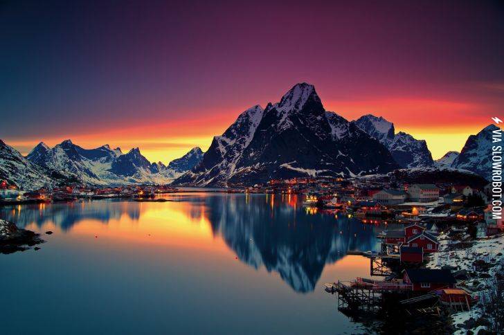Sunset+in+Reine%2C+Norway