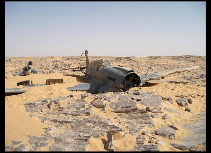 A+WWII+plane+crash+preserved+by+the+dry+desert+air