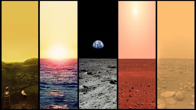 The+horizons+of+Venus%2C+Earth%2C+Moon%2C+Mars%2C+and+Titan.