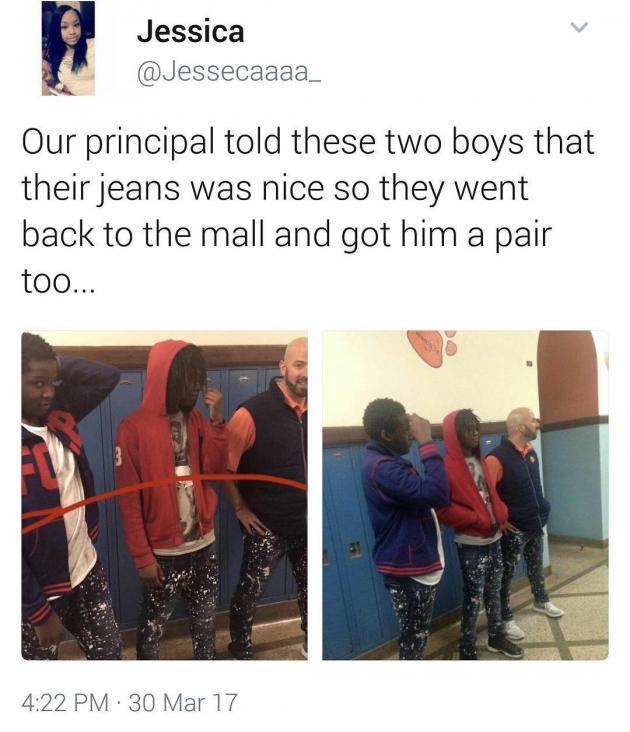 Students+helping+a+principal+be+cool