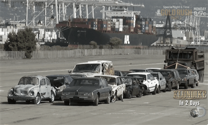 Truck+plows+through+16+cars+at+once.