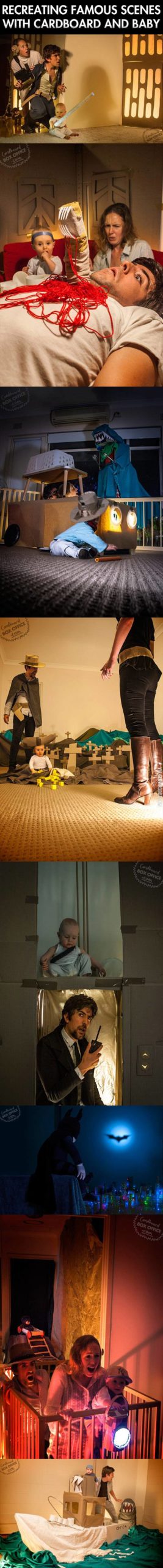 Recreating+famous+scenes+with+cardboard+and+baby.