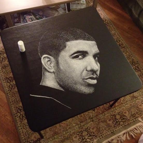 A+portrait+of+Drake+using+salt