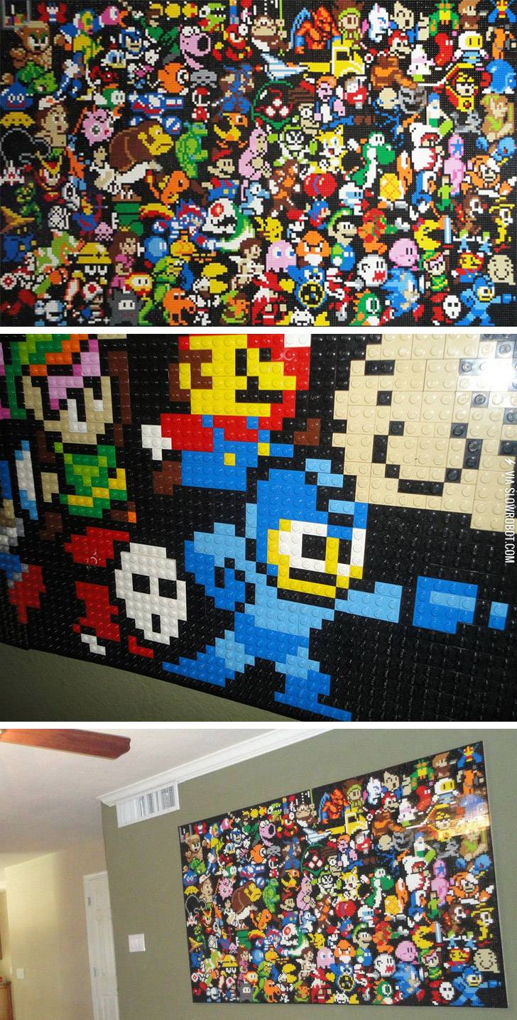 A+classic+gaming+LEGO+mosaic.