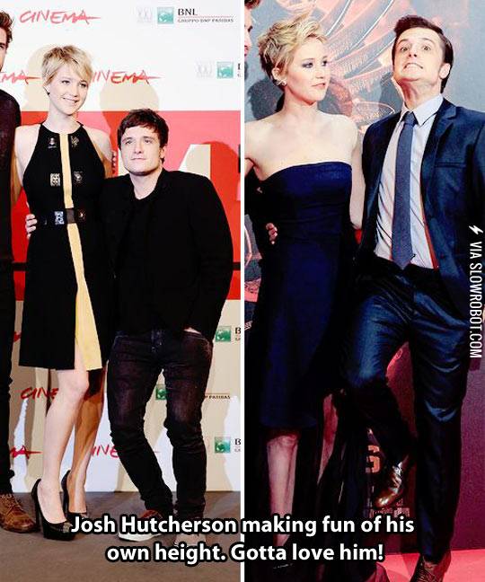 Josh+Hutcherson+making+fun+of+his+own+height.