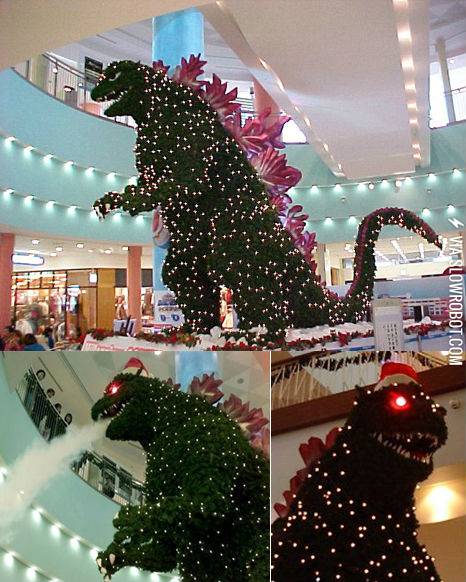 Godzilla+Christmas+tree+spotted+in+Japan.