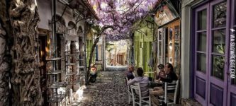 Magical+flower+street+in+Greece