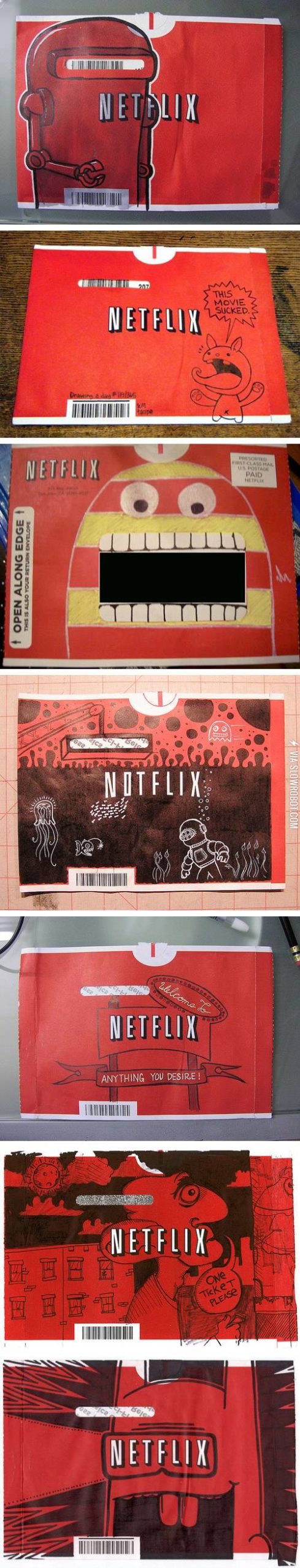 Netflix+envelope+doodles.