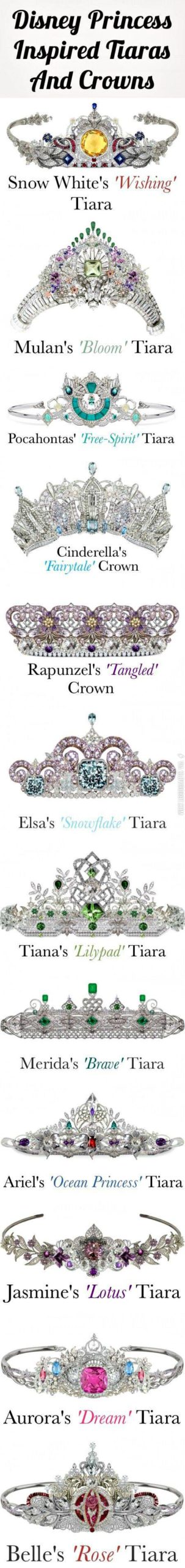 Disney+princess+inspired+tiaras+and+crowns.