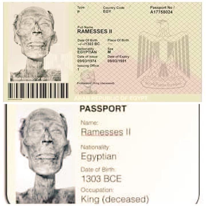 In+1974%2Cthe+Egyptian+authorities+issued+a+passport+to+Ramesses+II+so+that+the+mummy+could+be+transported+to+France+for+examination+and+restoration.