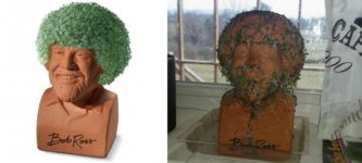 We+got+a+Bob+Ross+Chia+Pet+for+Christmas%21