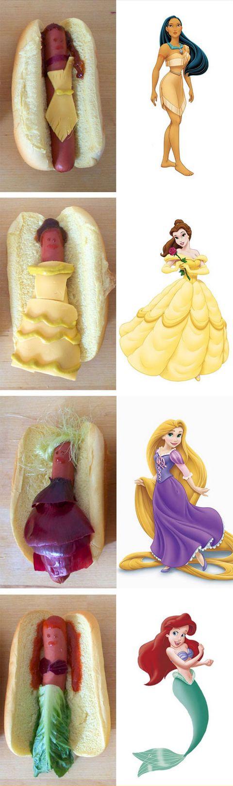 Disney+princesses+as+hot+dogs