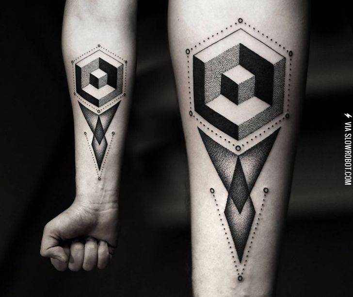 Geometric+Tattoo+by+Kamil+Czapiga.
