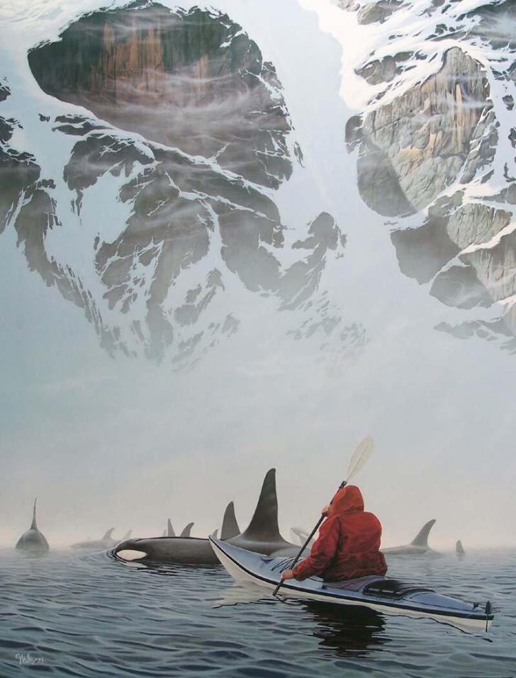 Kayaking+with+orcas.