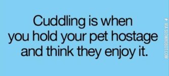 Cuddling.