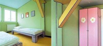 Room+painted+to+make+it+look+like+a+cartoon