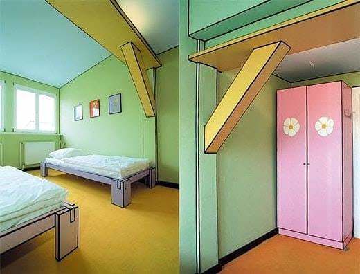 Room+painted+to+make+it+look+like+a+cartoon