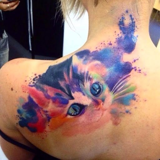 This+watercolor+tattoo+is+purrfect