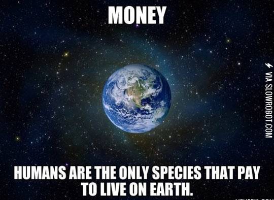 Humans+are+the+only+species+that+pay+to+live+on+earth.