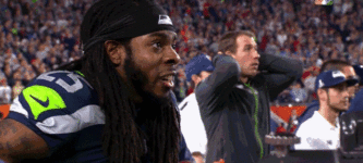 Richard+Sherman+watching+the+last+play+of+the+Super+Bowl.