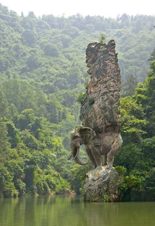 Elephant+Carved+From+Natural+Rock