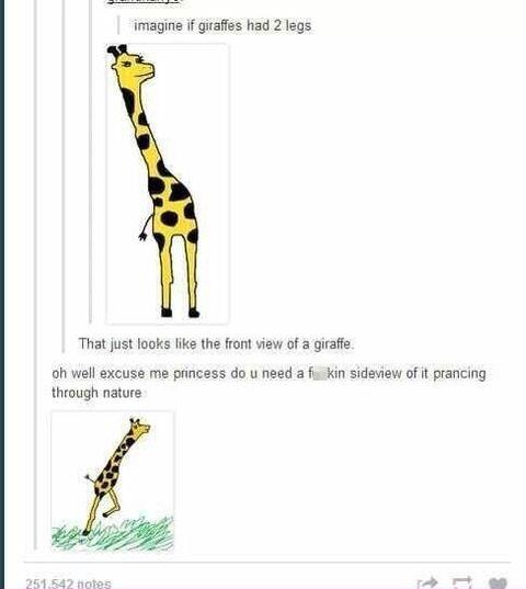 Two+legged+giraffe+is+seen+prancing+about