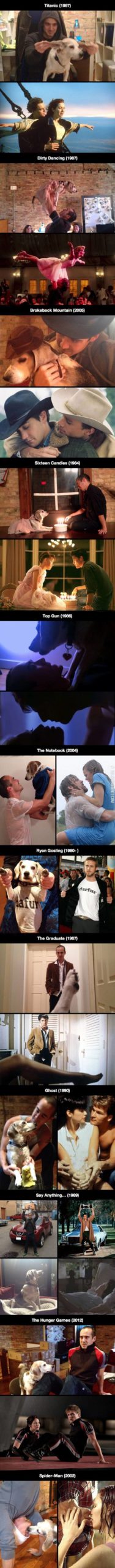 A+man+and+his+dog+reenacting+famous+films.