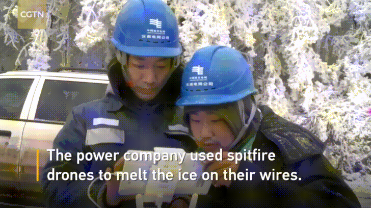 Electric+company+uses+flamethrowing+drones+to+clear+ice+off+of+power+lines