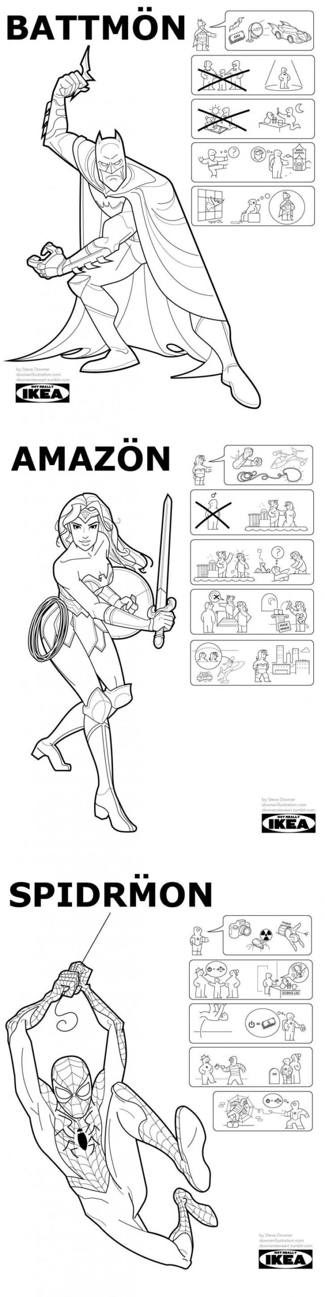 Superhero+Origins+as+IKEA+Manuals