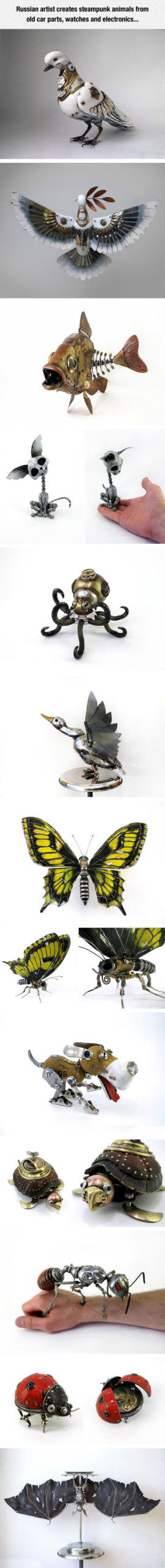 Steampunk+Animals+Made+From+Old+Car+Parts