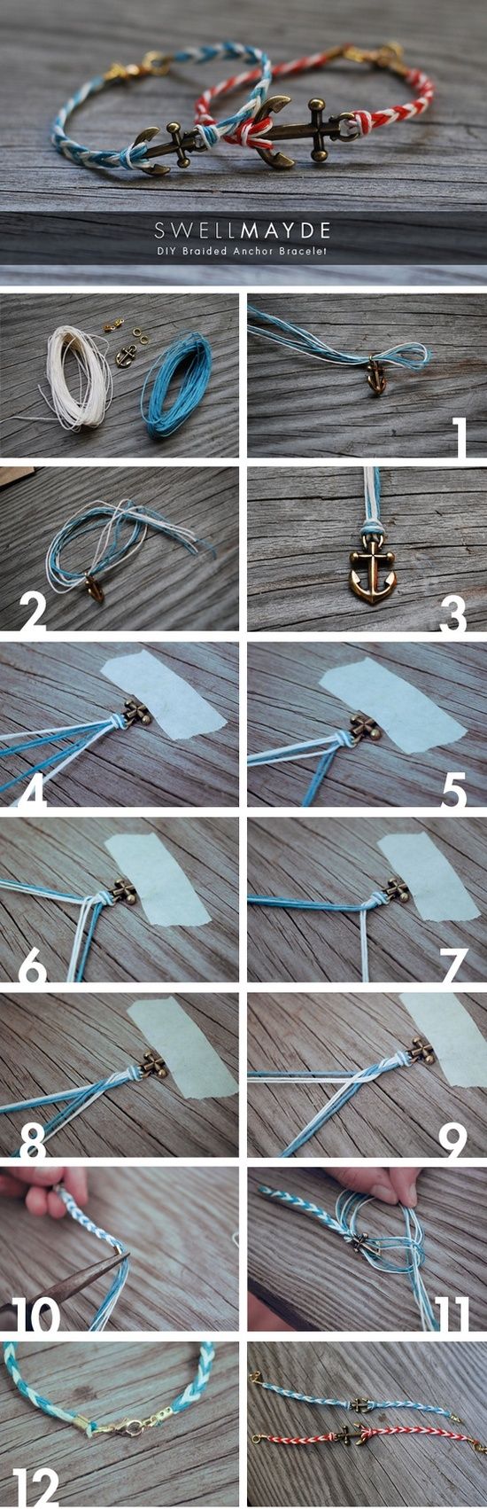 DIY+Braided+Anchor+Bracelet